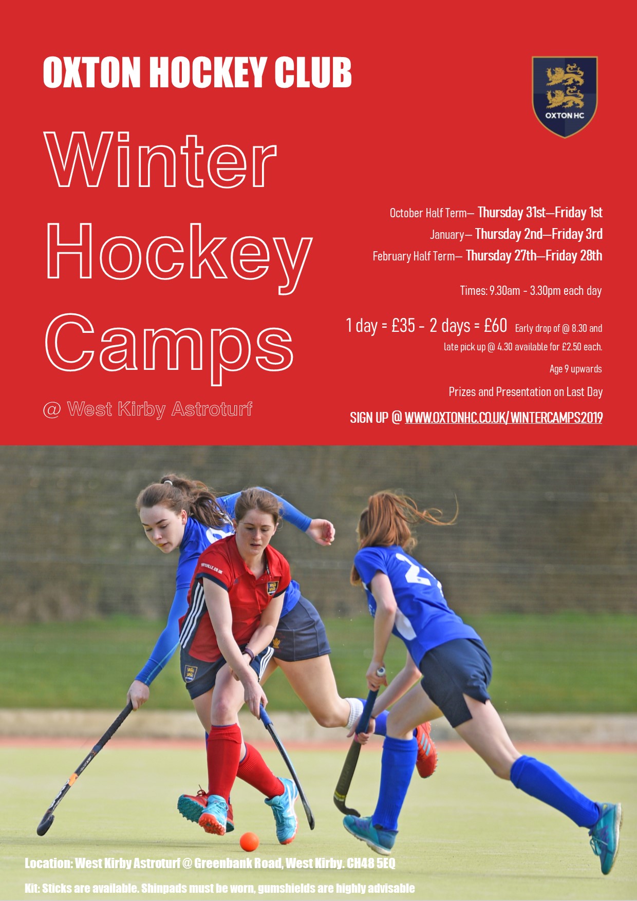OXTON HC Winter hockey camps 201920 Oxton Hockey Club Wirral